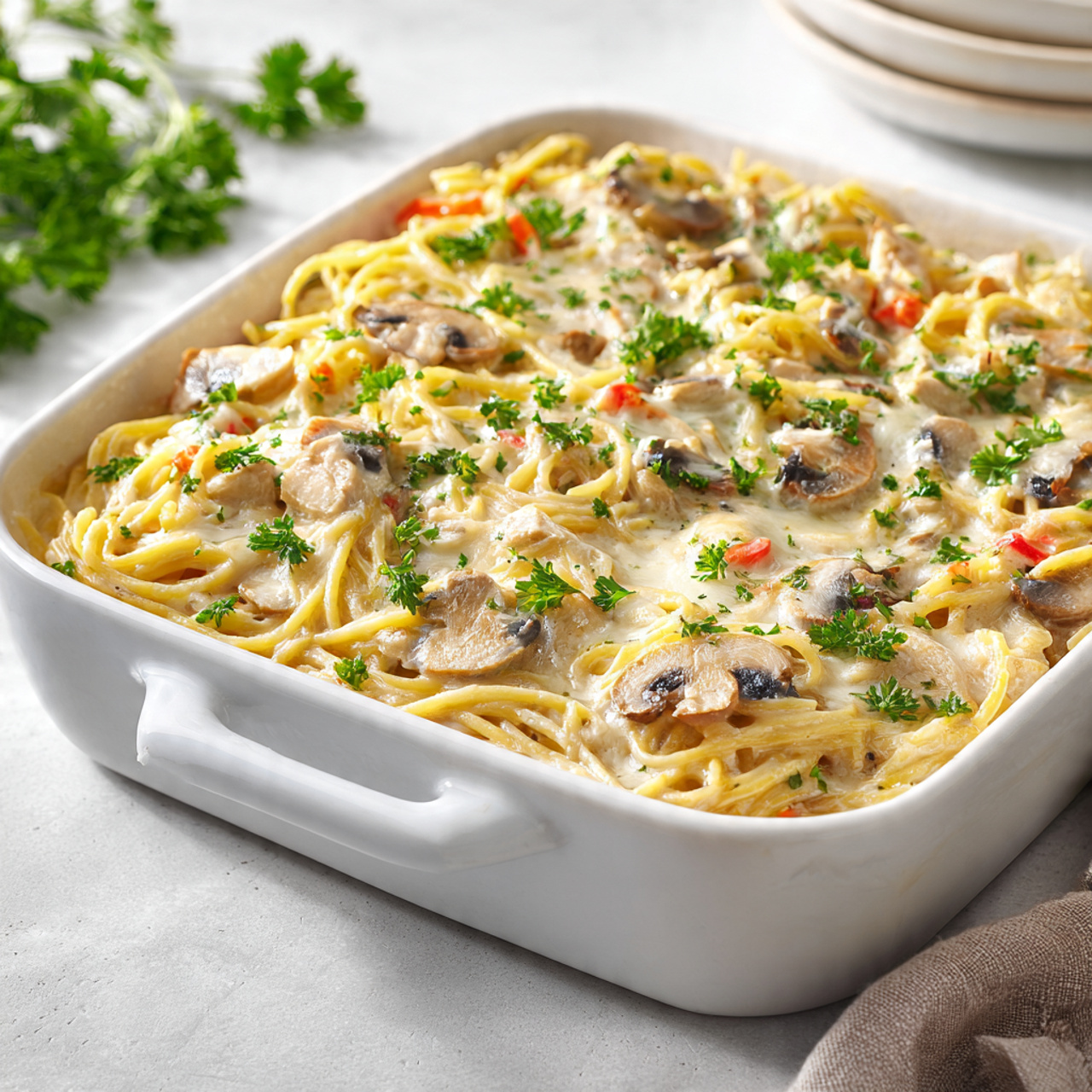 Chicken Tetrazzini (Creamy, Cheesy, and Crowd-Pleasing)