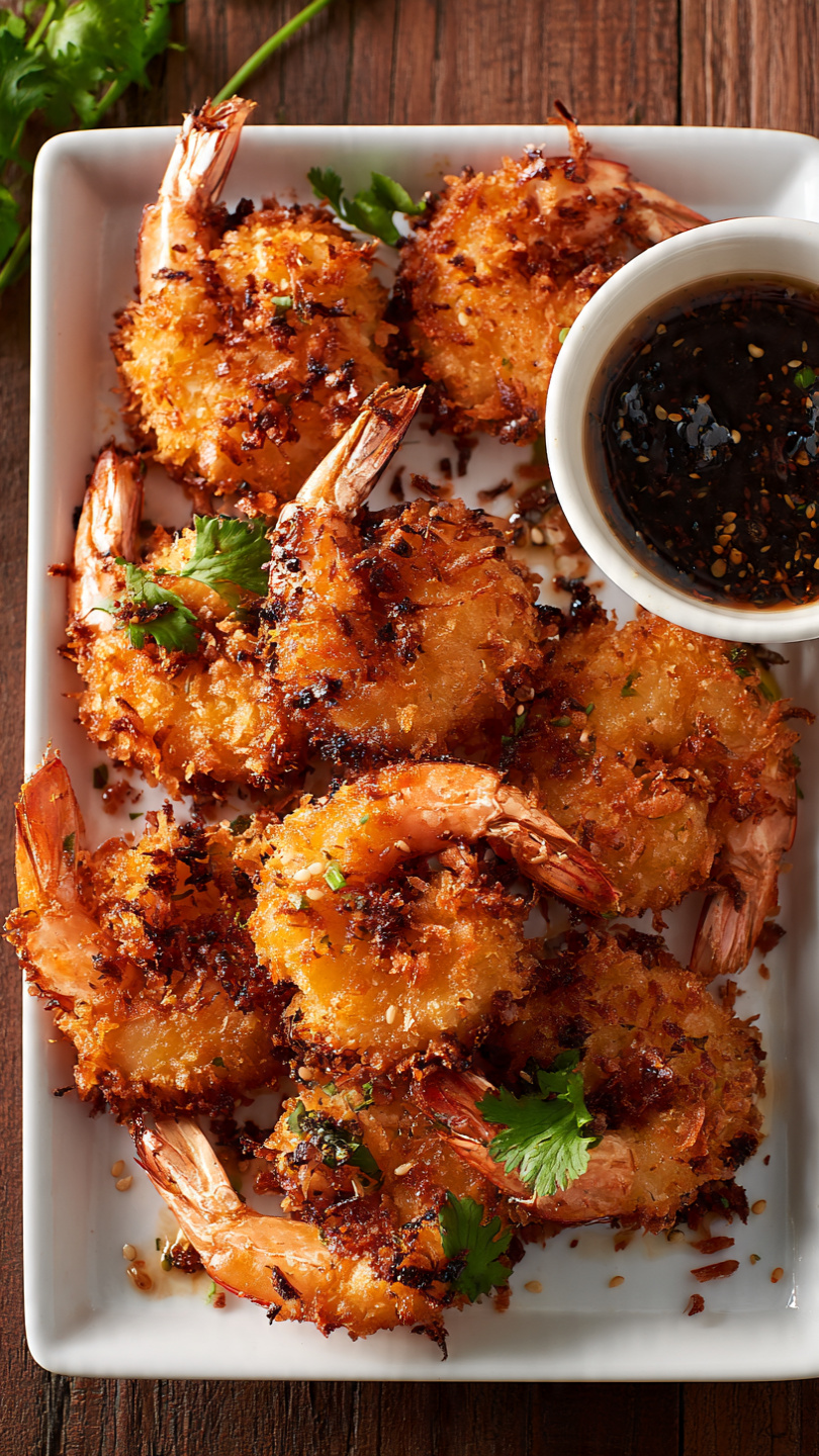 Chinese Coconut Shrimp with Creamy White Sauce
