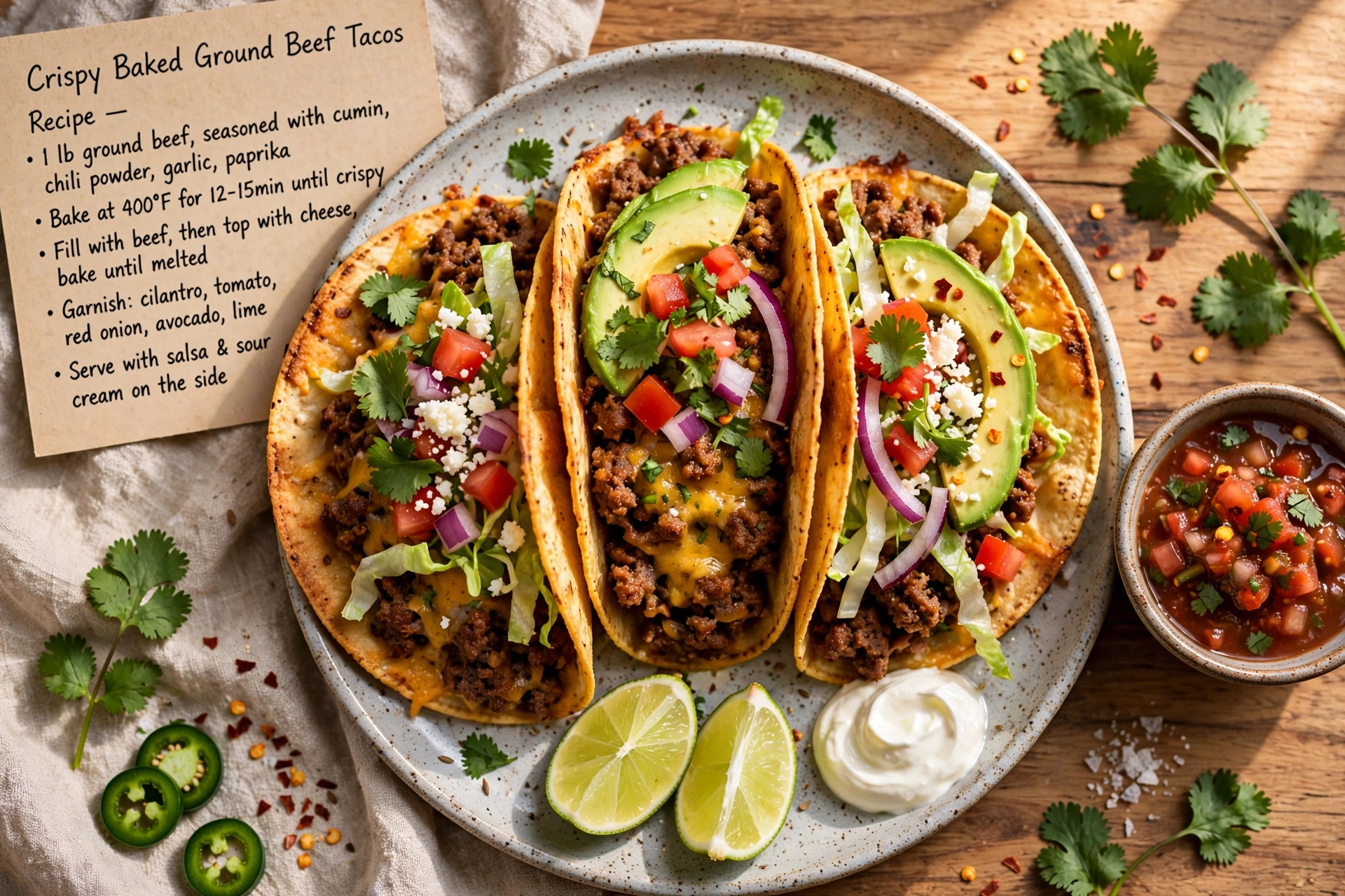 Crispy Baked Ground Beef Tacos